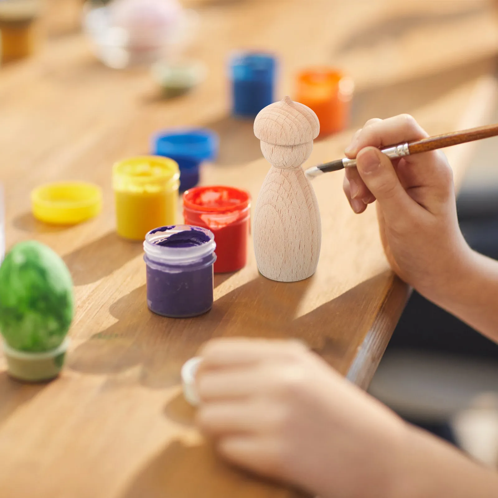 

Unfinished Wood Peg People Set Manual Painting Wooden Crafts DIY Drawing Puppets Kids Art Supplies Decorative Room Ornaments