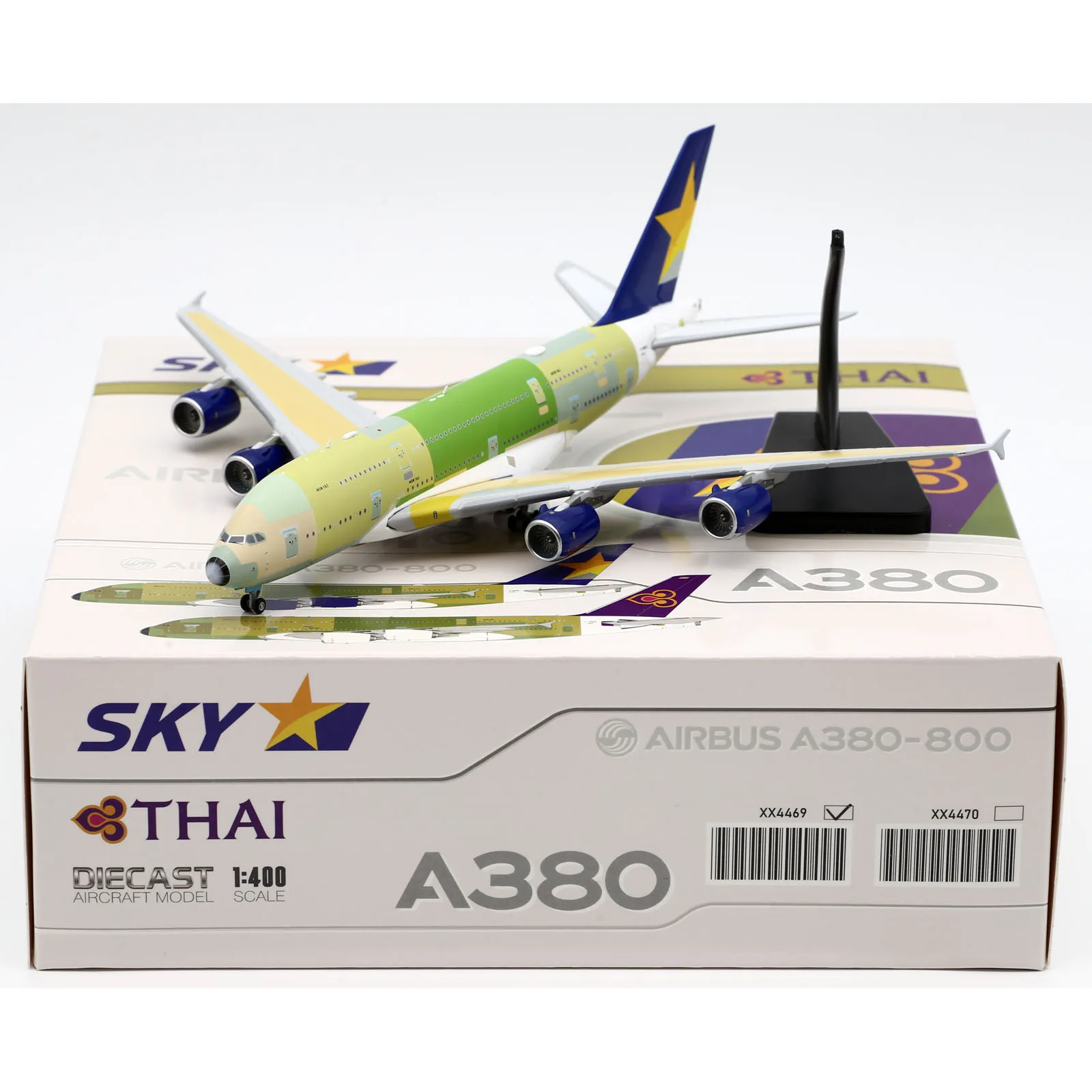 SKYMARK Airline "métal nu" Airbus A380 Diecast Aircraft Jet Model F-WWSL Cadeau d'avion à collectionner en alliage XX4469 Ailes JC 1:400