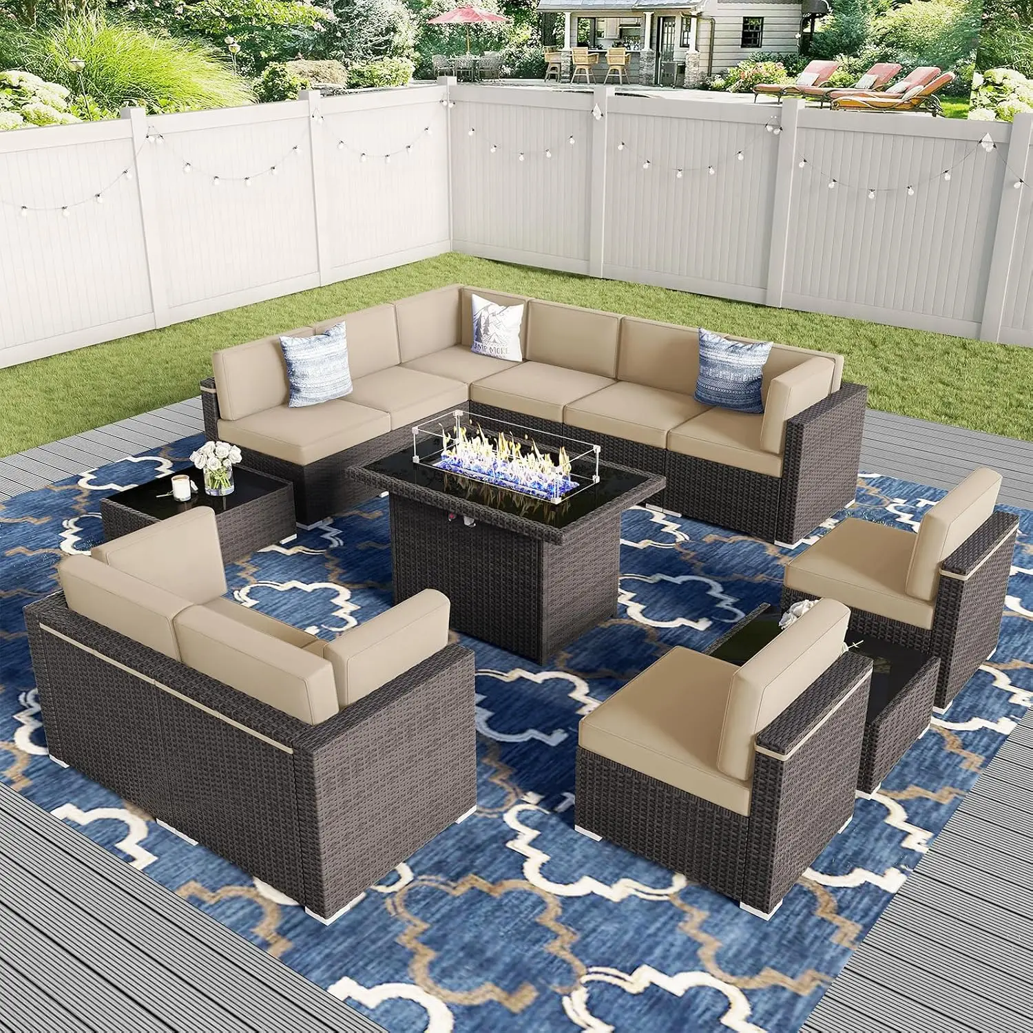 13 Pieces Patio Furniture Set With 44