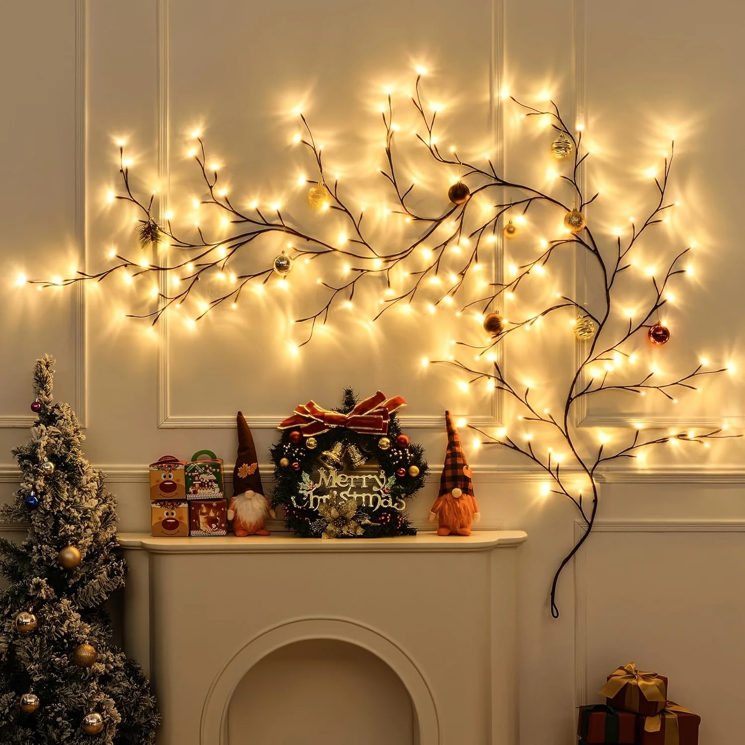 

72/96 LED Vines For Party Wall Decor, Artificial Plants Tree Branche, Enchanted Willow Vine Lights For Room Living Room Decor