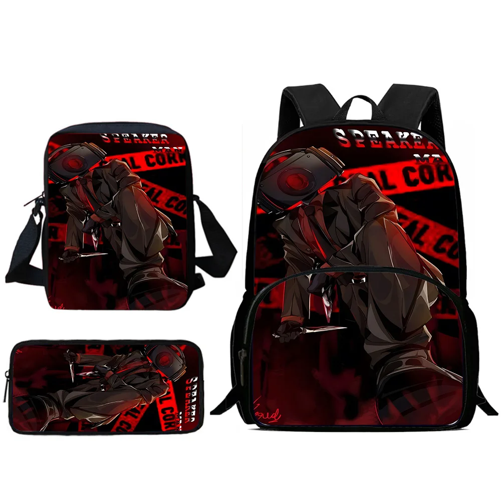 Mochilas para niños, bolso de hombro para inodoro con dibujos de Bots Skibidi, estuche para lápices, mochilas escolares de gran capacidad para niños y niñas, el mejor regalo