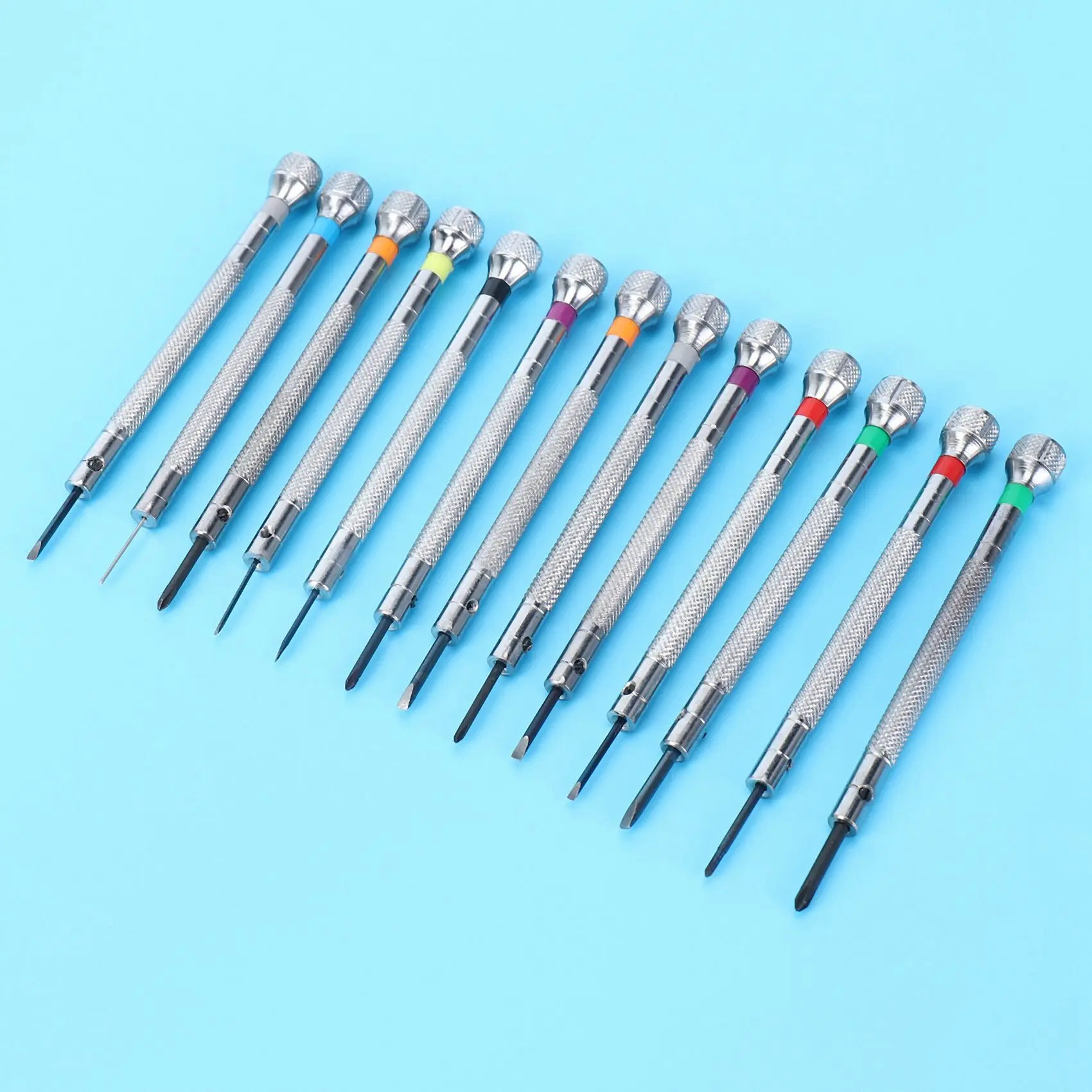 

ABBY-0.6Mm-2.0Mm 39Pcs New Watchmakers Screwdrivers Set Watch Glasses Flat Blade Assort Slotted Flat Screwdrivers Set