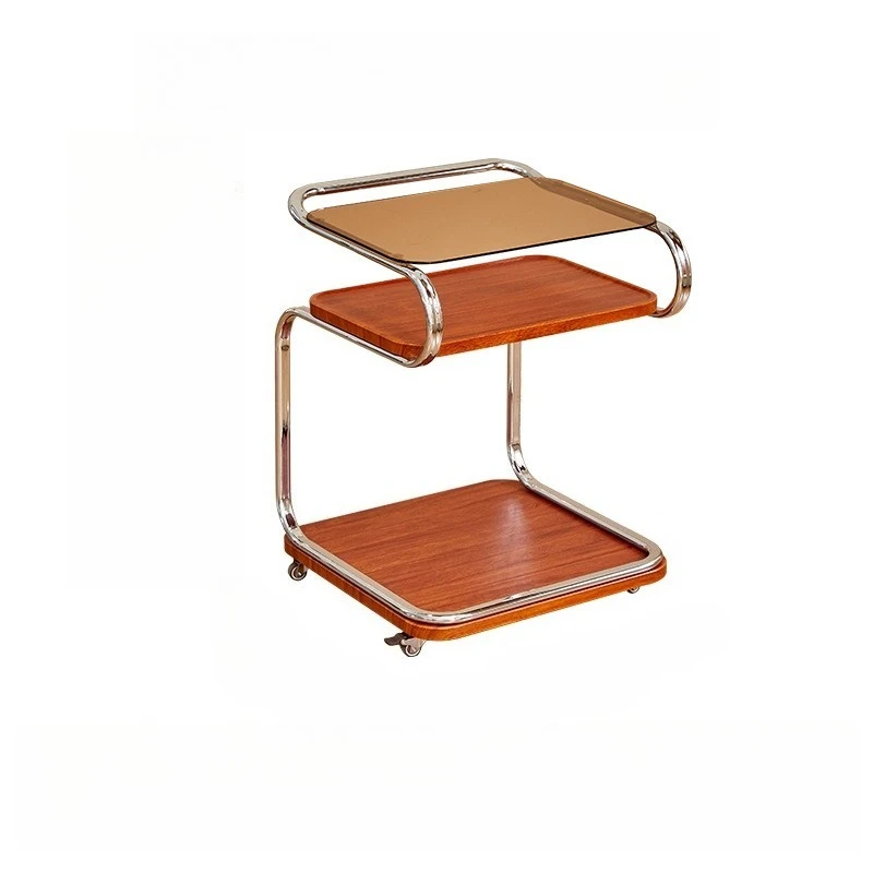 

Nordic living room sofa glass corner few medieval edge few movable trolley shelf bedroom creative