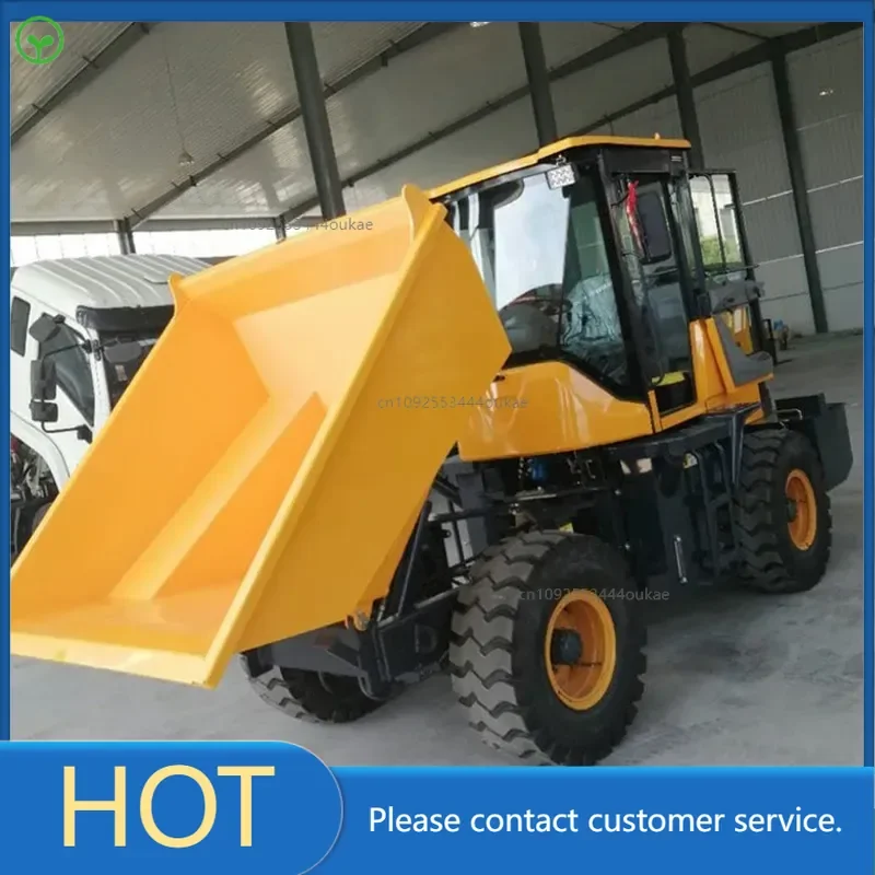 front dump truck at construction site, electric bulldozing four-wheel dump truck, mining bouncing truck
