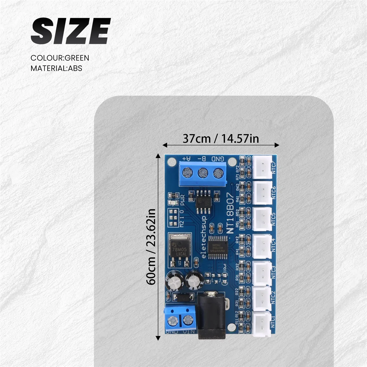 Sensor de temperatura RS485 NTC de 7 canales Medición MODBUS RTU Grabadora sin papel PLC NT18B07