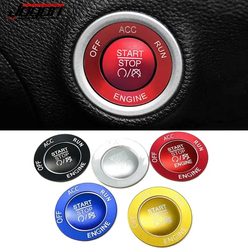 Cubierta del botón de encendido de arranque y parada de motor de coche, decoración Interior para Dodge Durango Charger Challenger Chrysler Grand Cherokee Ram 1500