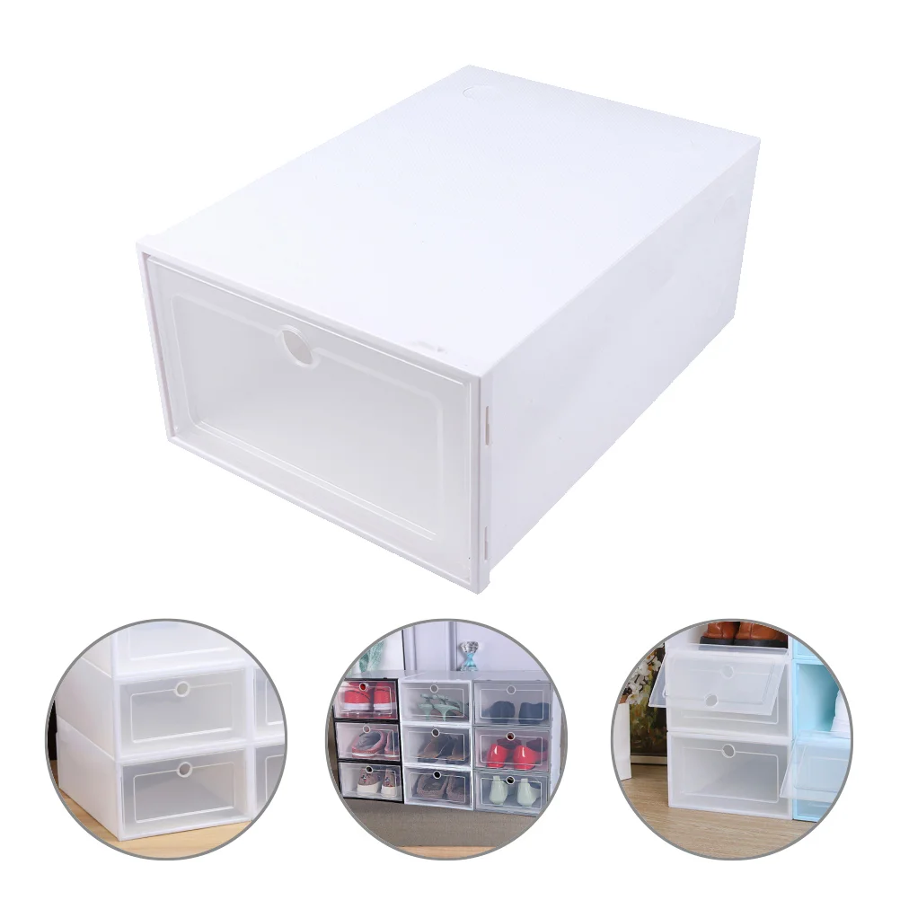 Shoe Box Storage Shoes Organizer Transparent Container Stackable Superimposed Rack for Closet