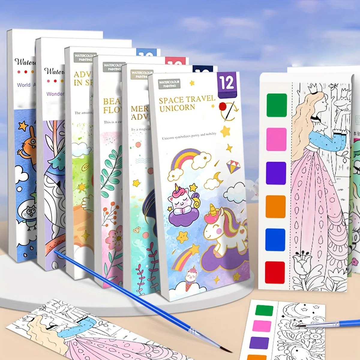 Youngsters Kindergarten Portable Watercolor Printing Graffiti Sticky Note Toy, Creative Students Drawing Book