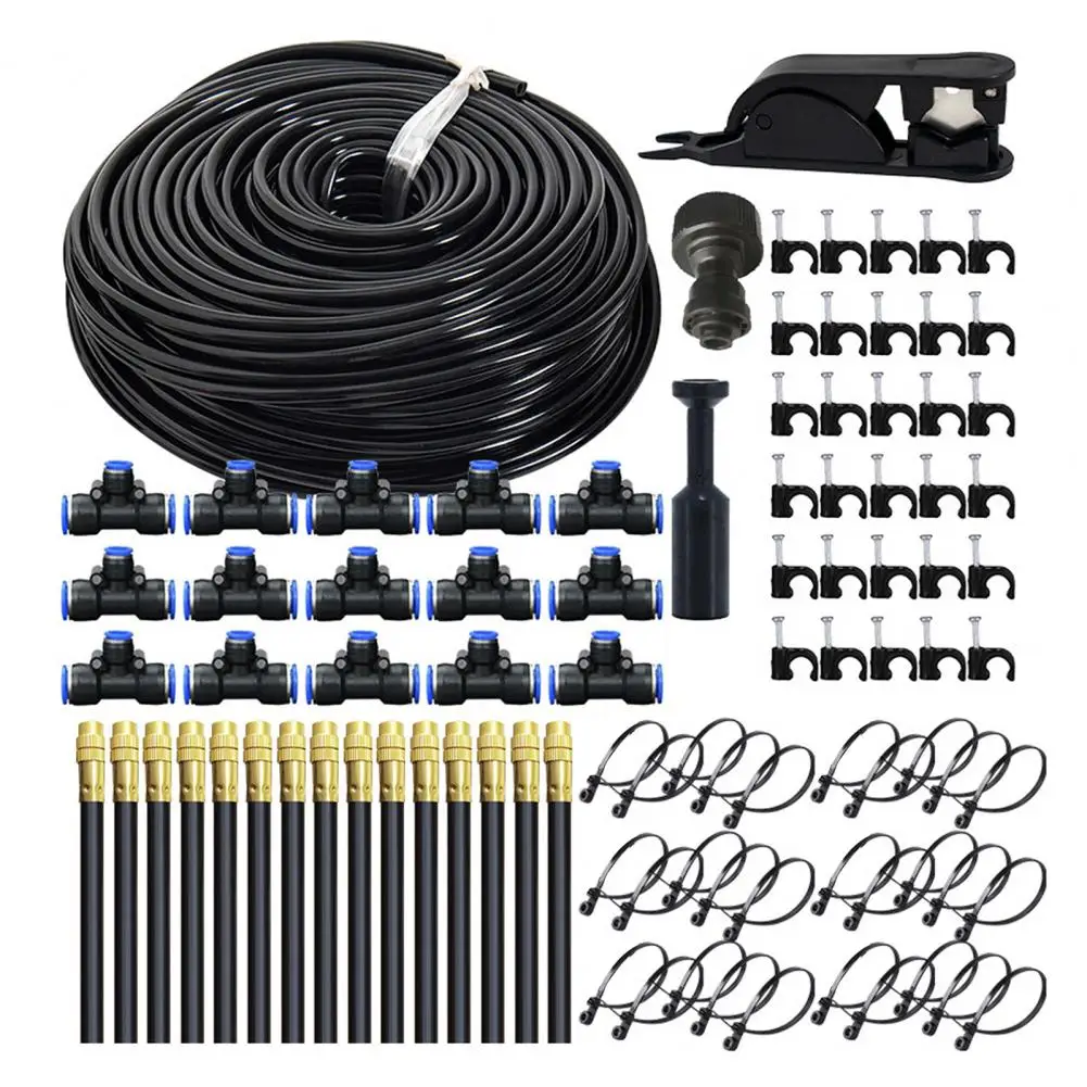 Easy Installation Irrigation Kit Drip Irrigation System with 360° Adjustable Nozzles Garden Watering Kit for Lawn Plants Mist