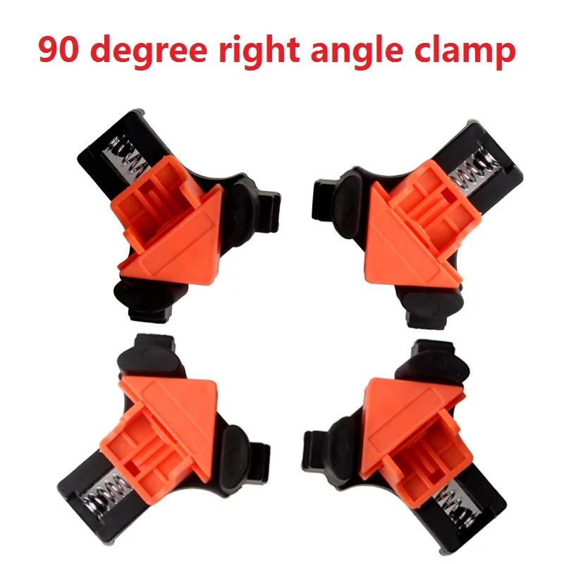4PCS/SET Woodworking right-angle clamp 90-degree holder frame strong spring set tool quick adjustable spring clamp