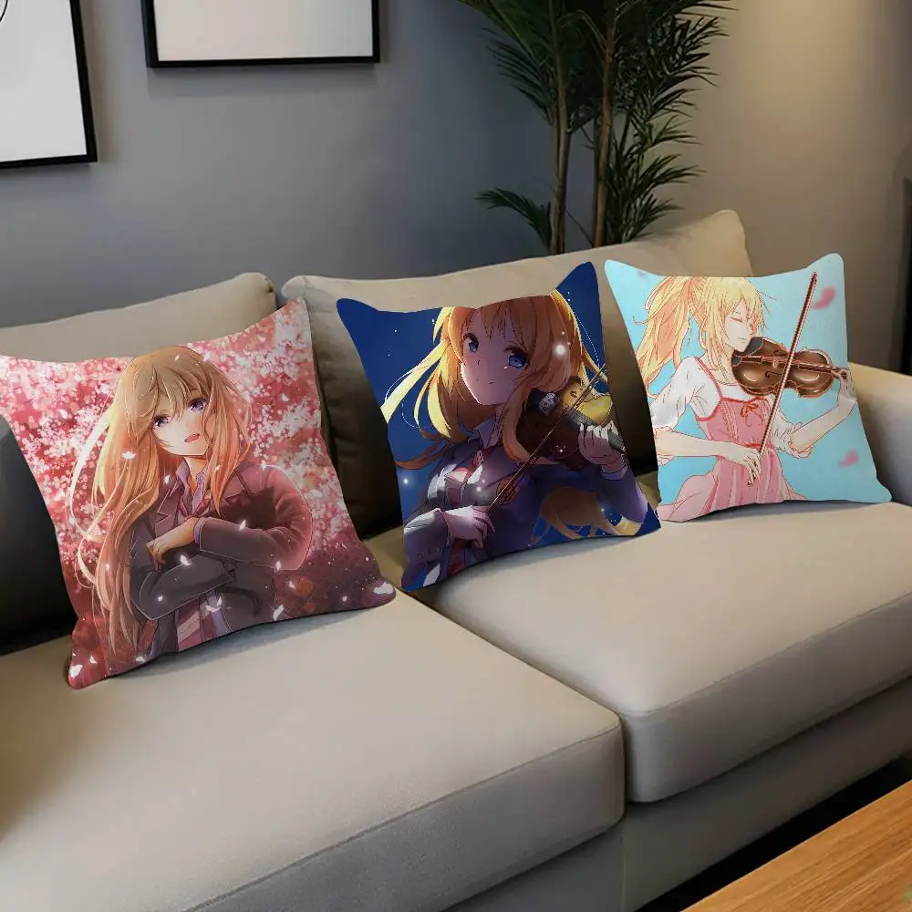Amine Y-Your Lie In Aprils Cushion Cover Car Throw Pillow Case For Sofa Car Christmas Gift 40x40cm 45x45cm