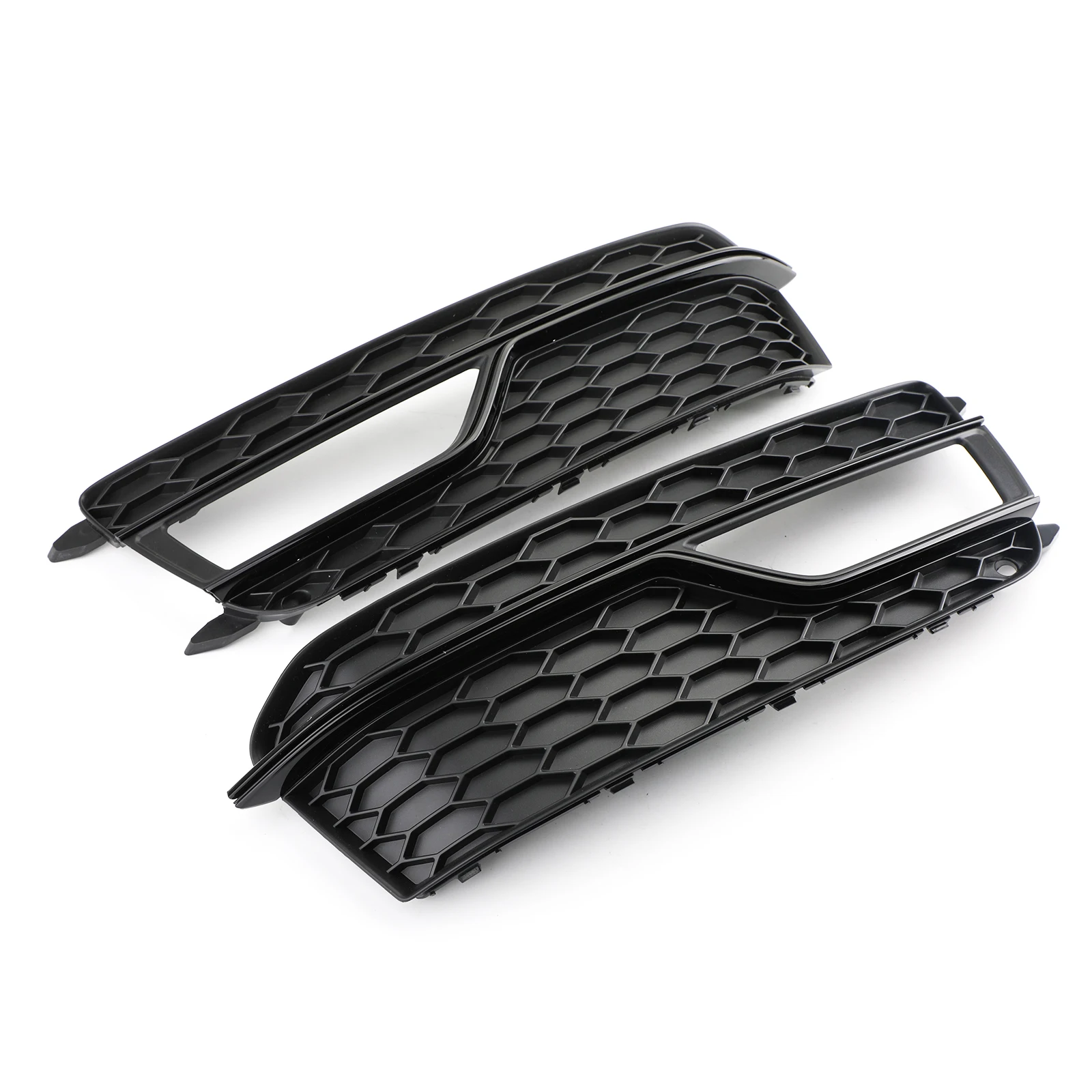 Pair Front Fog Lamp Black Trim Grills Grill Fit For AUDI A5 S-Line S5 2013-2016