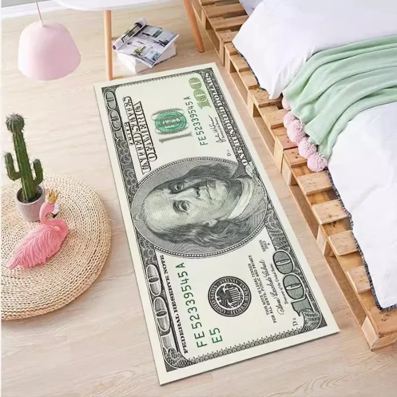 US Dollar Crystal Velvet Carpets Household Bedroom Bedside Kicthen Living Room Decoration Rugs Coffee Table Sofa Foyer Door Mats