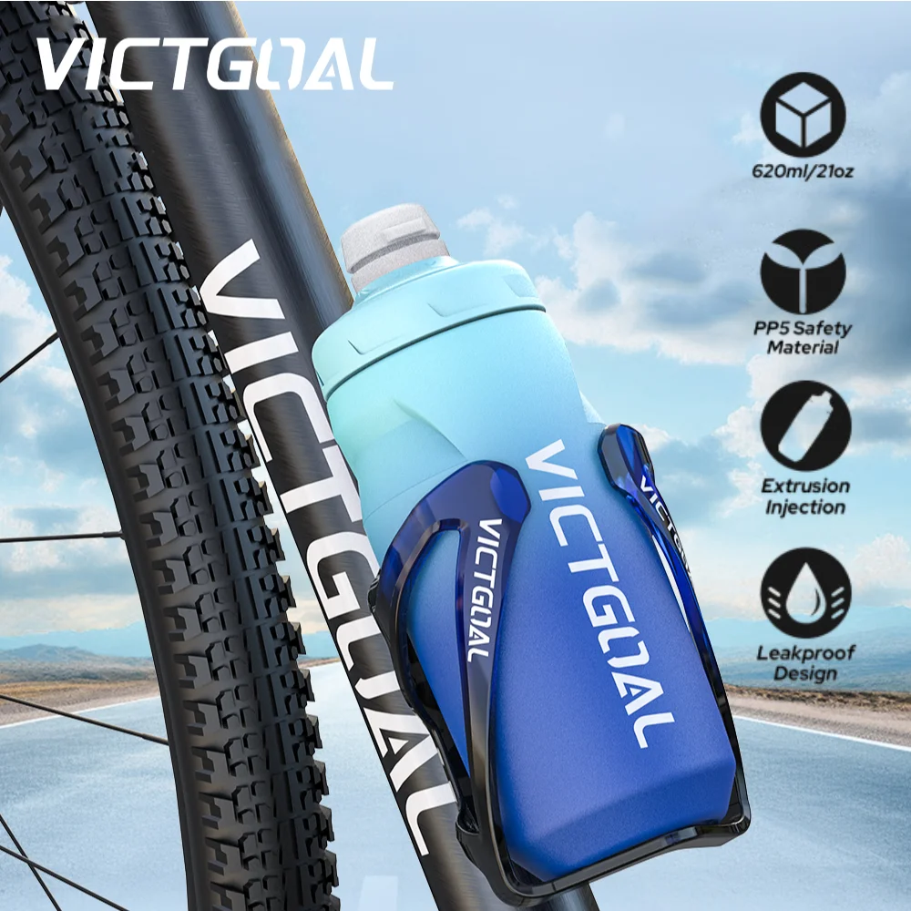 

VICTGOAL Squeeze Jet Sport Water Bottle 620ML PP5 Safety Bike Bottle Leakproof Lightweight Camping Hiking Cycling Water Bottle