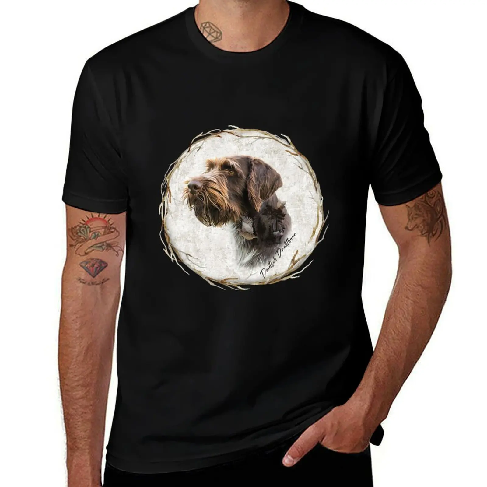 German Wirehaired Pointer's thoughts T-Shirt Trendy Print Short Sleeve T-Shirt