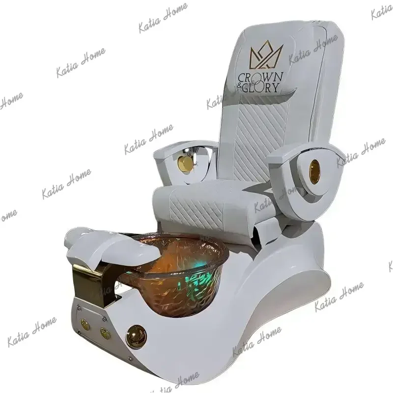 LSWhite Luxury Foot Massage Chair With 4 Sets of Simulation Massage Sofa 180 Degrees Spa Manicure Pedicure Chair