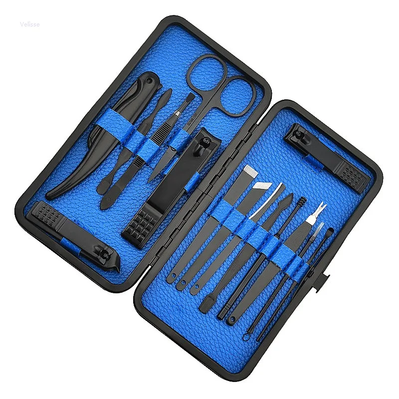 Stainless Steel Manicure Pedicure Tool Set Nail Clipper Nail Cutter Cuticle Scissors Eyebrow Trimmer Grooming Beauty Gift Box