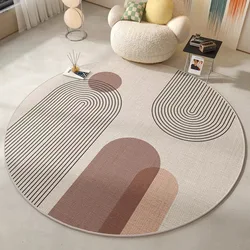 VIKAMA Crystal Pile Light Luxury Carpet Round Living Room Tea Table Rug Scandinavian Study Room Decorative Floor Mat