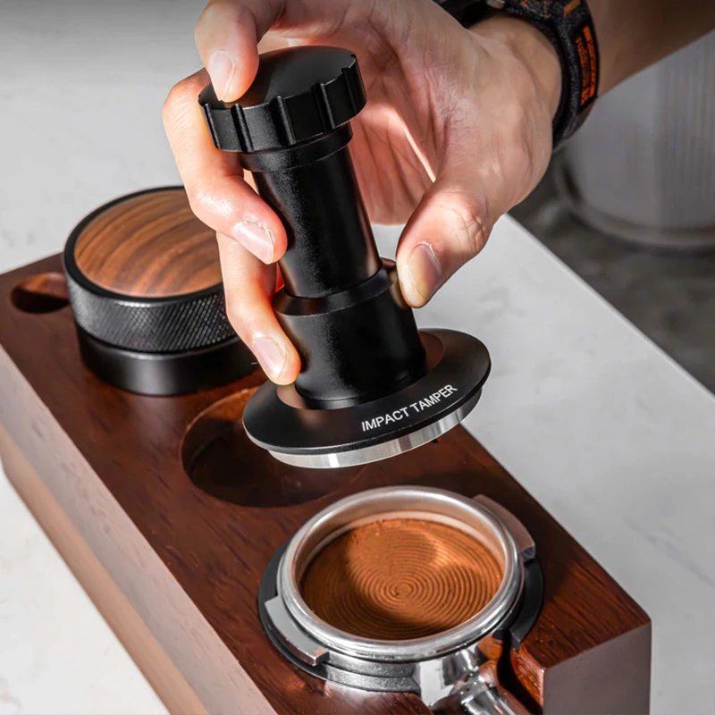 OANKR Impact Coffee Tamper Adjustable 25-30lb Constant Pressure for 51/53/58mm Espresso Portafilter Professional Barista Tool
