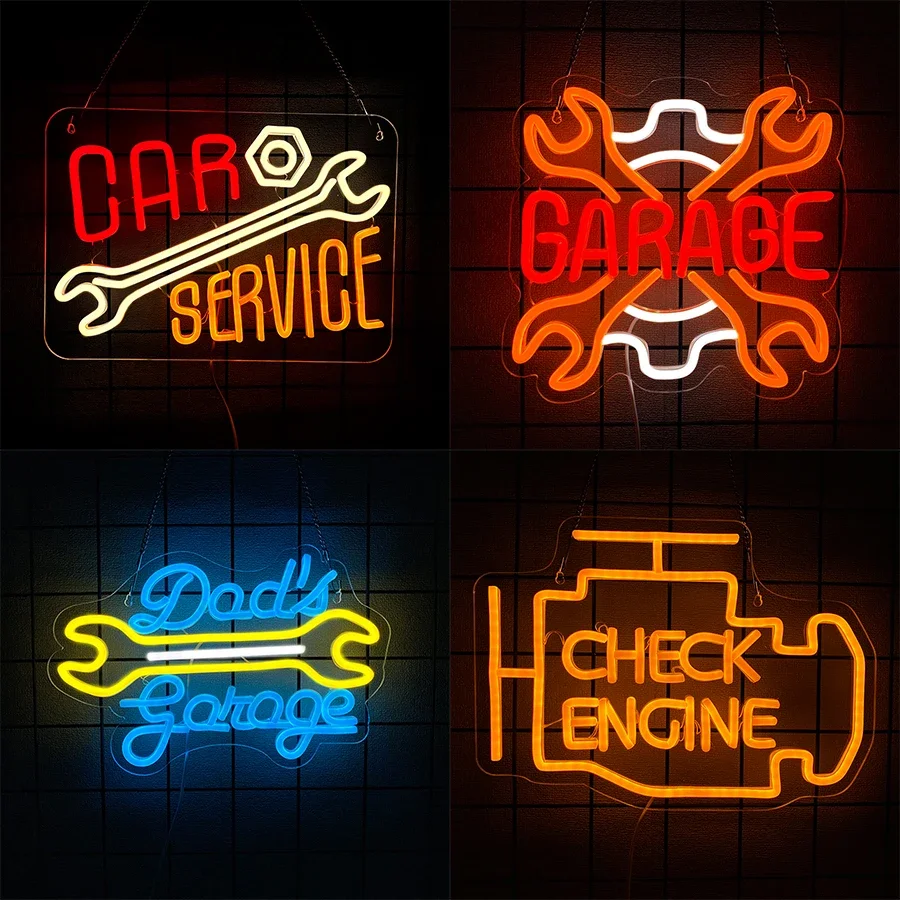 

Tools Led Icon Usb Powered, Used For Man Caves, Garages, Workshops, Auto Parts Stores Decor，Car Maintenance Series Neon Signs