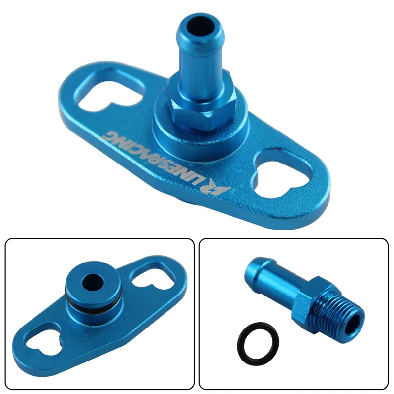 Fuel Rail Adapter with 6mm Tail For Mitsubishi 4G63 EVO 1 2 3 ECLIPSE DSM CD9A CE9A 2.0L Blue