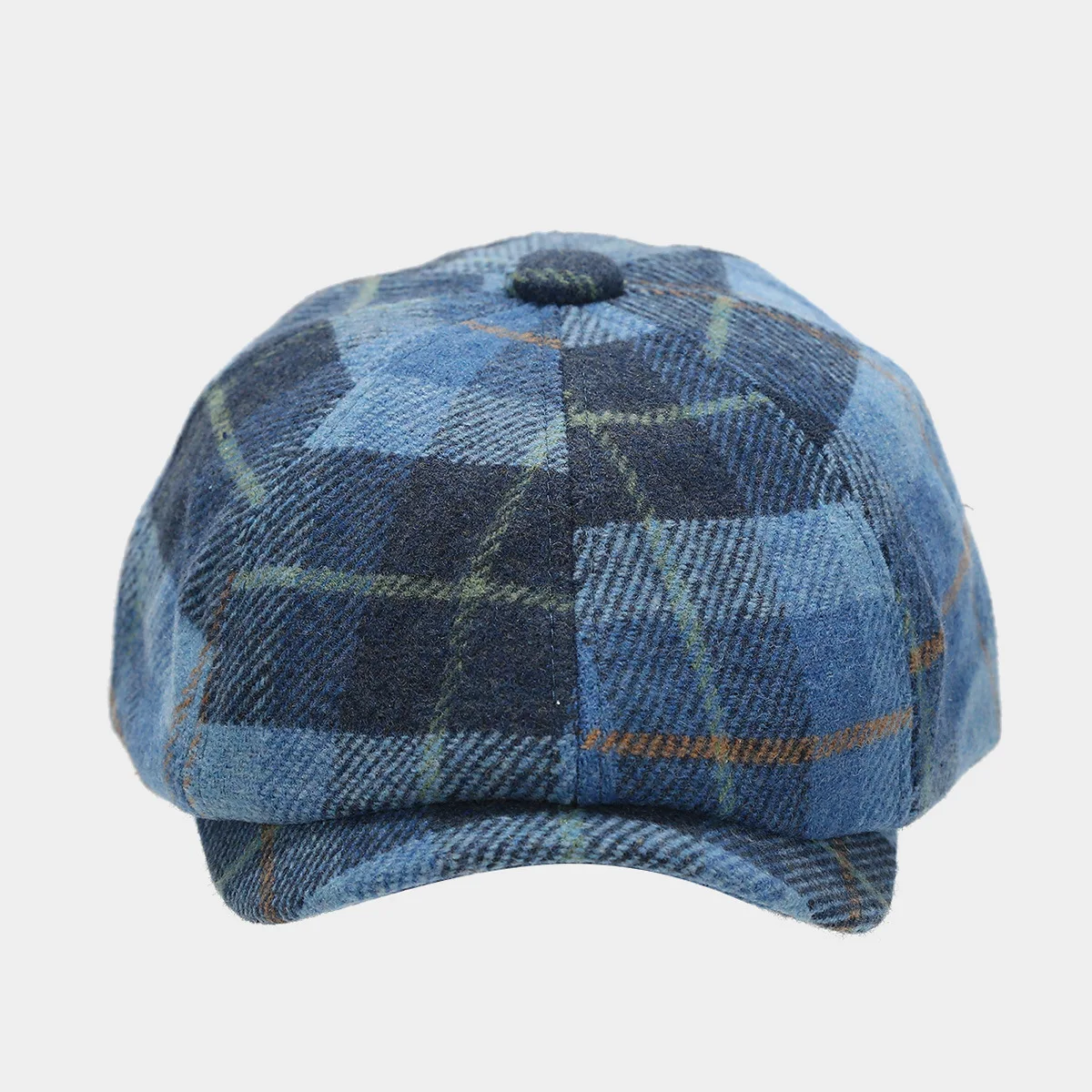 New Women Autumn Winter Woolen Octagonal Caps Fashion Plaid Pattern Beret Man British Retro Painter Hat Students Newsboy Caps