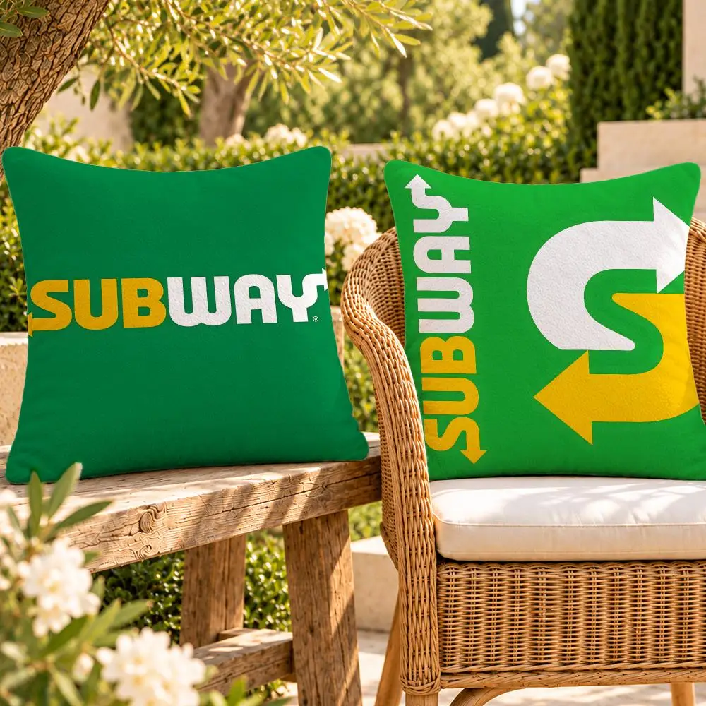 Food Fresh Sandwiches Subway Cushion Cover Soft Plush Throw Pillow Cover Washable Sofa Bed Patio Chair Home Decor