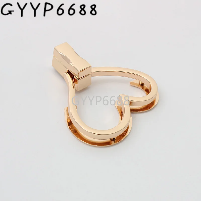 

1/5/20sets heart shape 56*57mm high quality turn lock for woman genuine luxury bag twist lock handbag decorative hardware