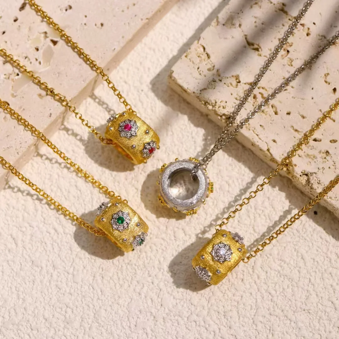 

Ins Fashion 925, серебро, рубин/изумруд/алмаз/сапфир, круглое кольцо, кулон, Золотая цепочка, колье, ожерелье, дизайнерские ювелирные изделия, роскошный подарок