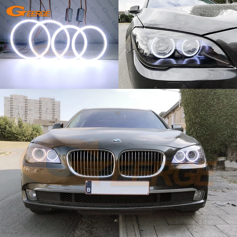 For BMW 7 Series F01 F02 F03 F04 730d 740d 740i 750i 760i Ultra Bright COB Led Angel Eyes Kit Halo Rings Car Accessories