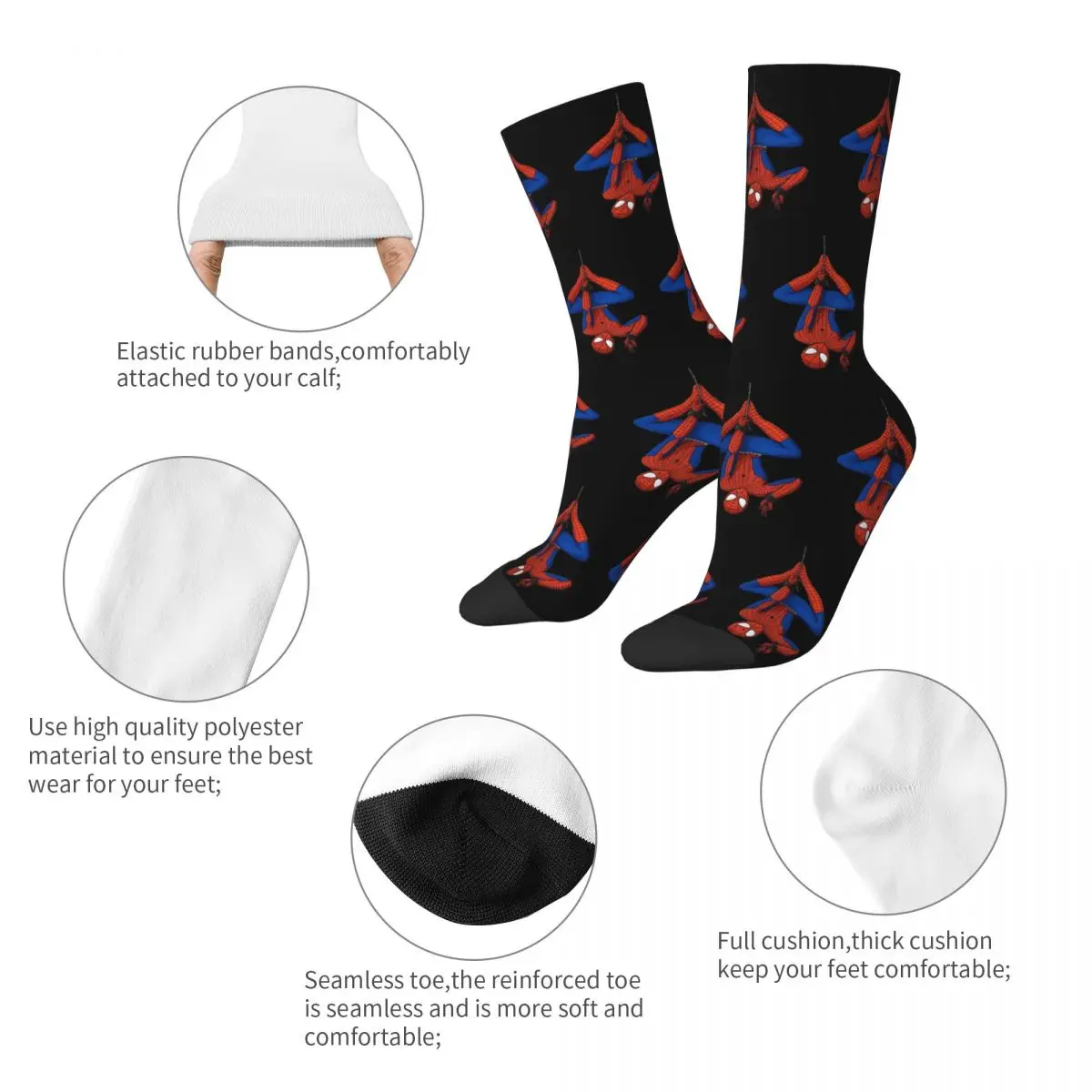 Spider Man Socks Merch Cute Long Socks Non-slip