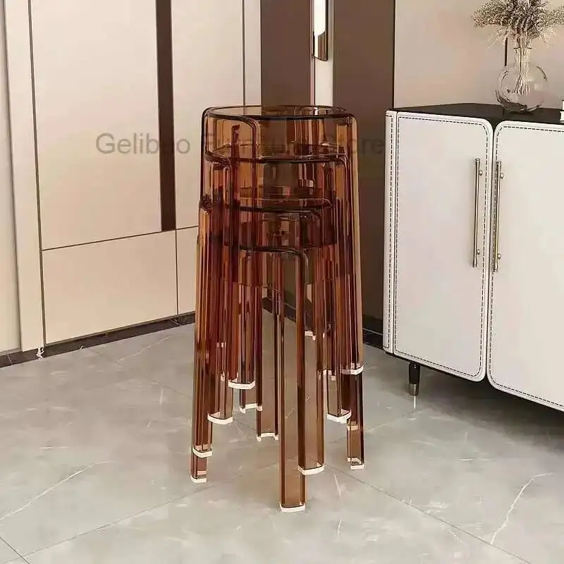 

4 Pcs Salon Equipment Furniture Luxury Stool Antique Stackable Chairs Bar Storage Nordic Table Kitchen Stools Triangular Comedor