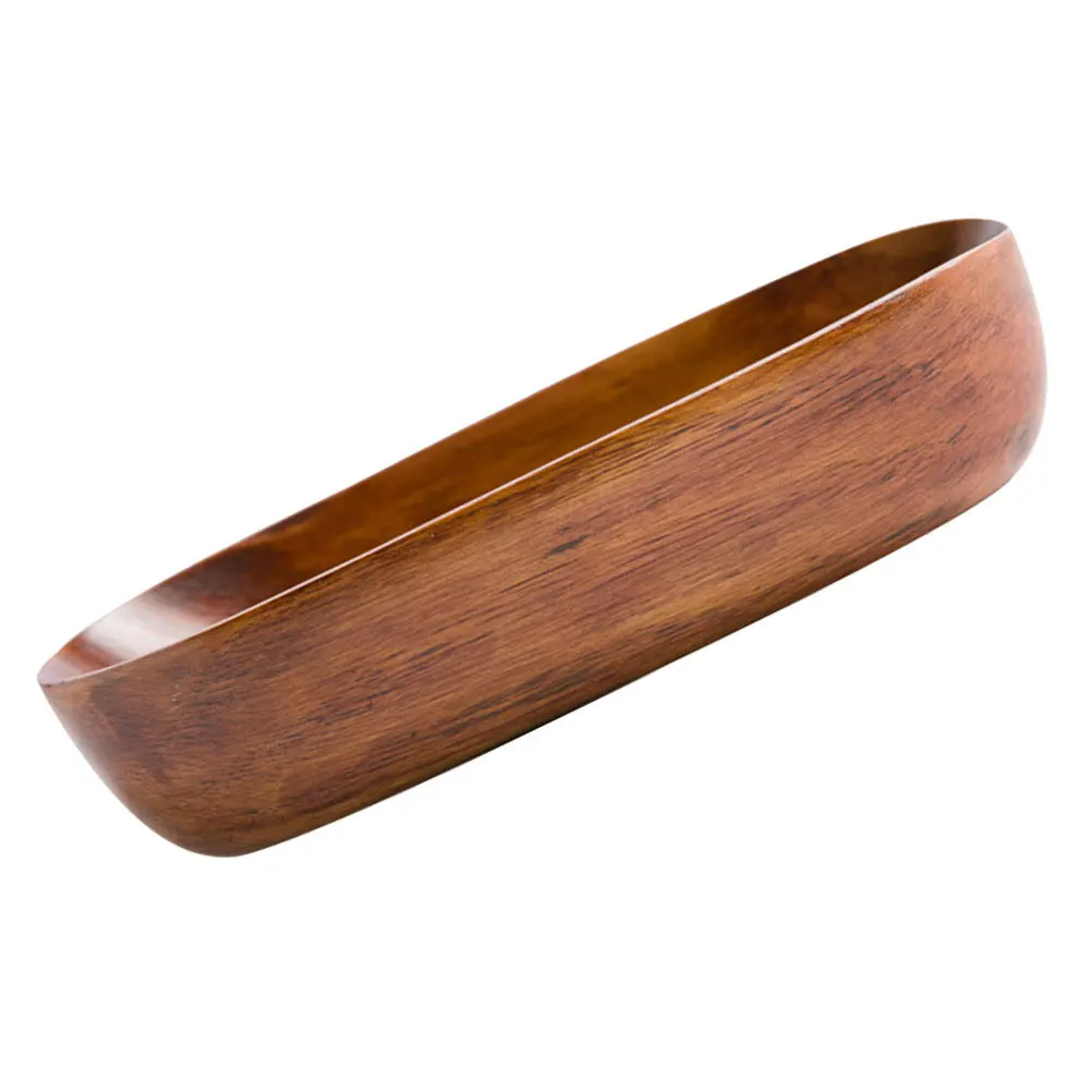 1pc Wooden Tray Japanese Style Light Brown Snack Plate Afternoon Tea Serving Storage Kitchen Tableware Food Tray Decorative