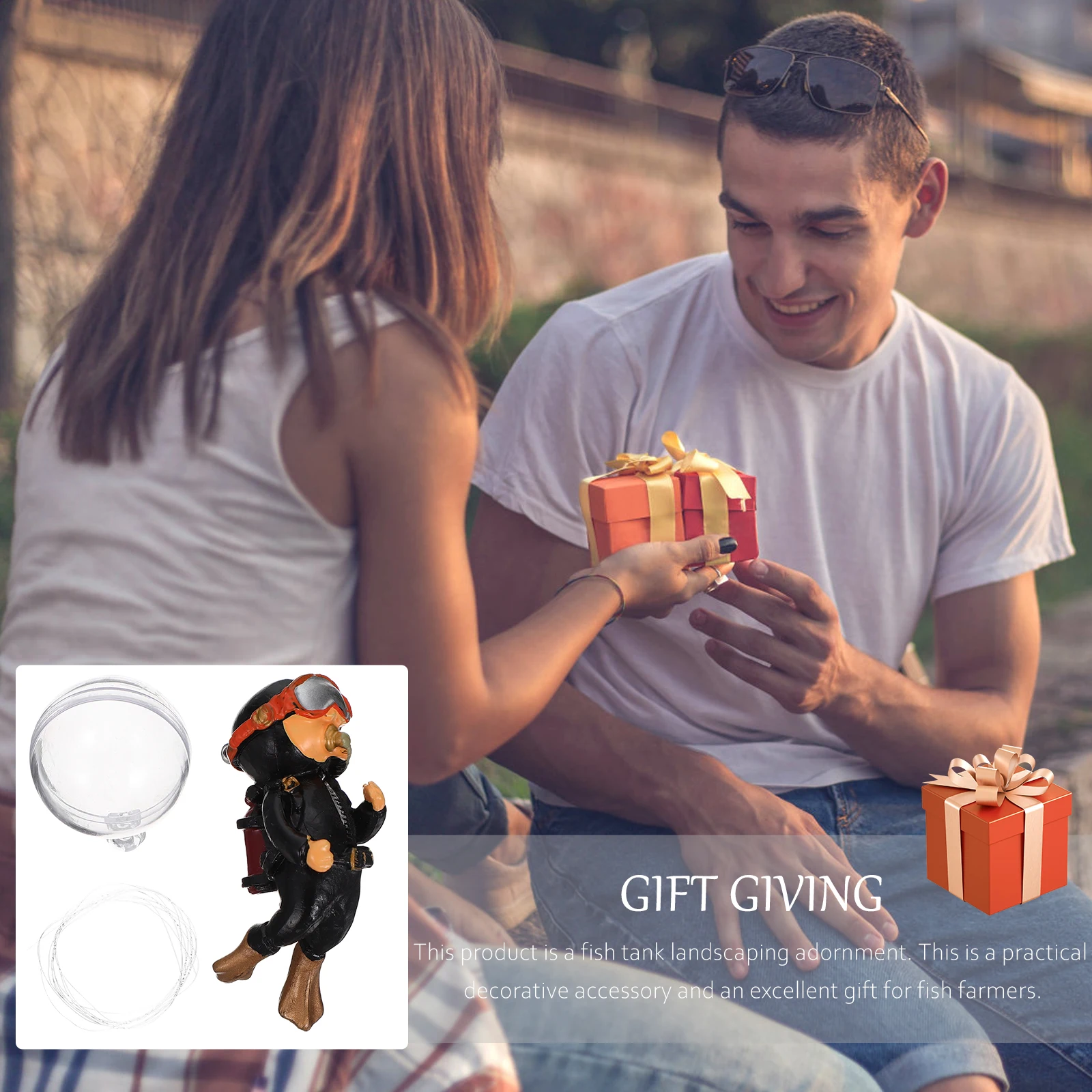 

Aquarium Decoration Floating Diver for Fish Tank Safe PVC Waterproof Ornament Nature Simulation Layout Accessory