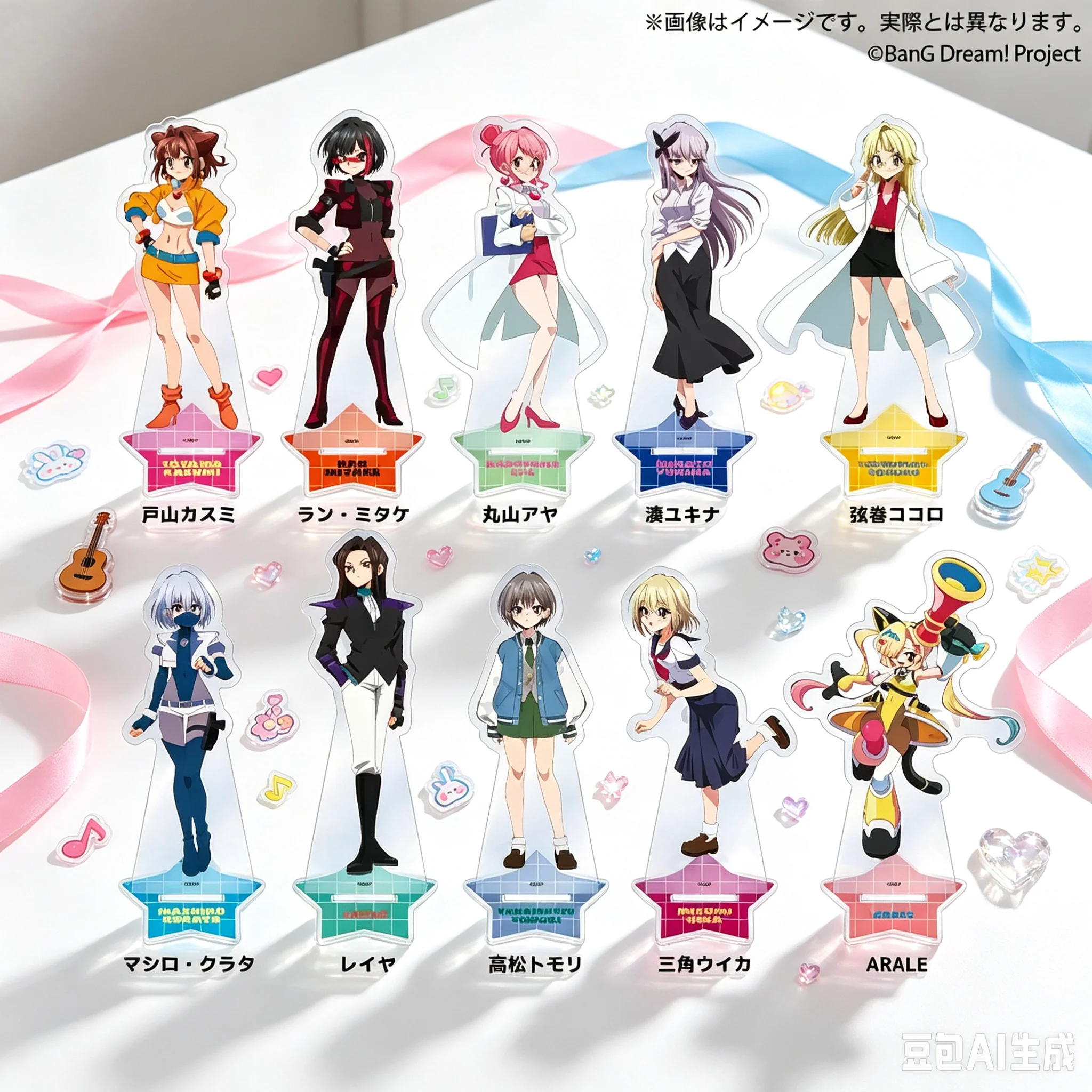 Anime BanG Dream! Acrylic Stand Model Bookshelf Decoration Lovely Products High Definition Images Bookshelf Decoration Keychain