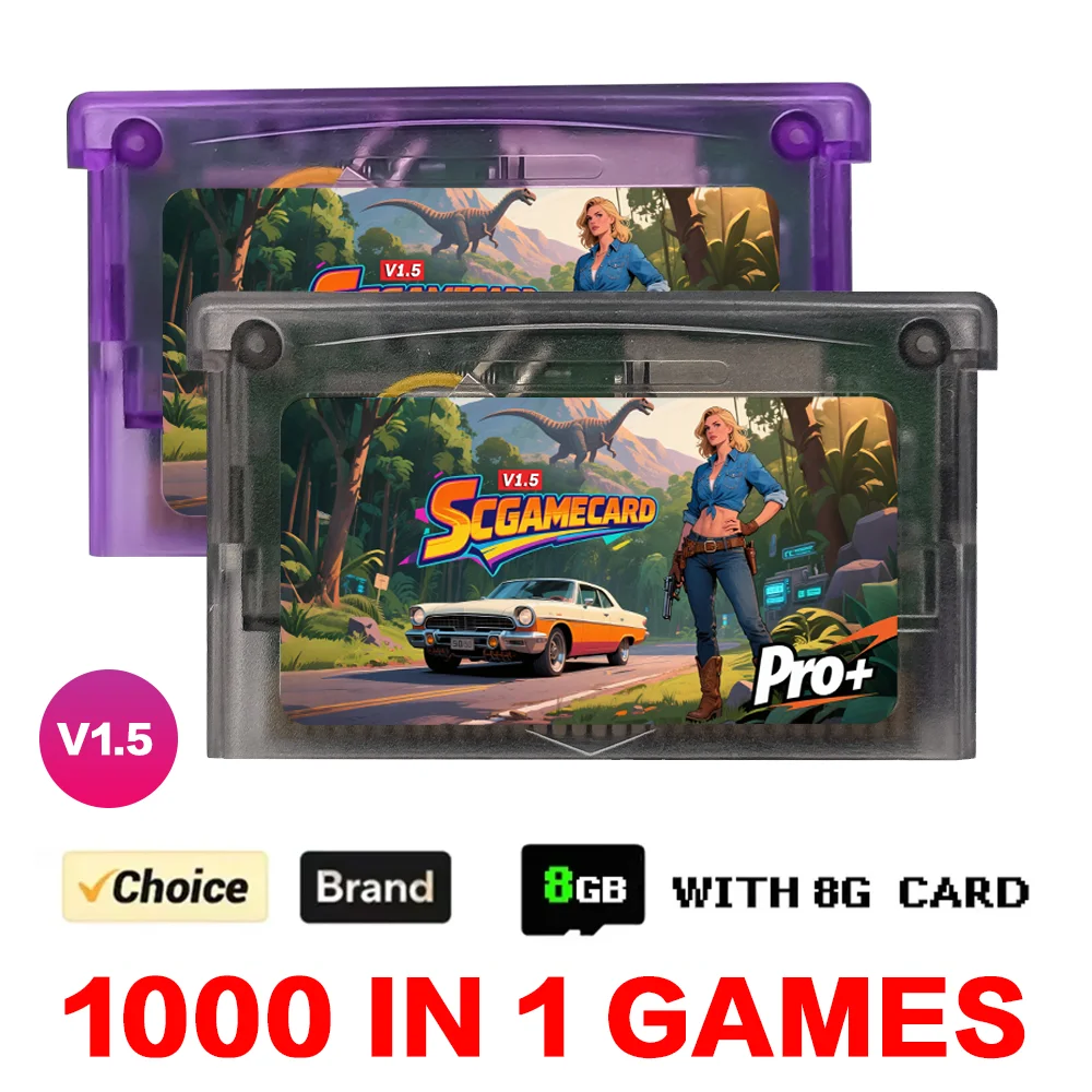 

SCFW V1.5 Mini SC Card 1000 в 1 Flash GBA Card для GBA GBC GB NES с адаптером 8G TF Card Аксессуары для игровой консоли