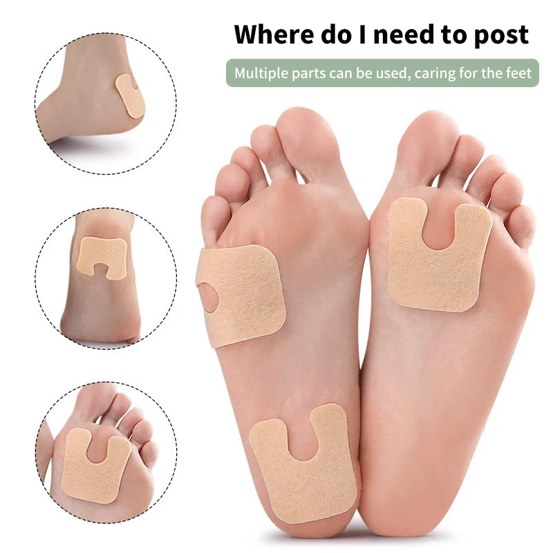 2pairs U-Shaped Latex Patch Pad Foot Cushions Toe Protection Pain Relief Pad Foot Removal Feet Pads Felt Callus Care Heel