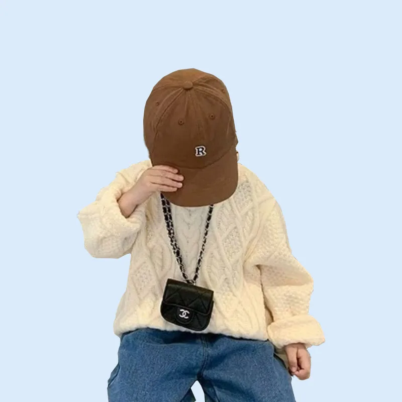 Abbigliamento per bambini maglioni Pullover da uomo e da donna per la primavera e l'autunno indossano Pullover lavorato a maglia per bambini Top elegante