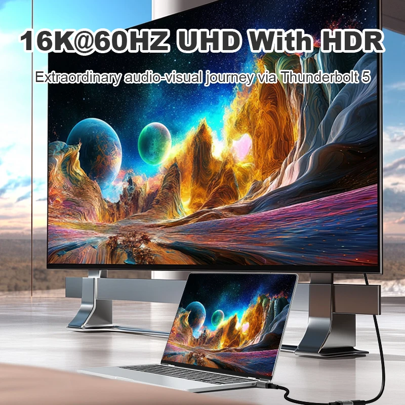 Przedłużacz USB5 Typ C Thunderbolt 5 16K@60Hz 80Gbps Przedłużacz USB C 240W Szybkie Ładowanie do iPhone 16 MacBook iPad Pro — zdjęcie produktu 5