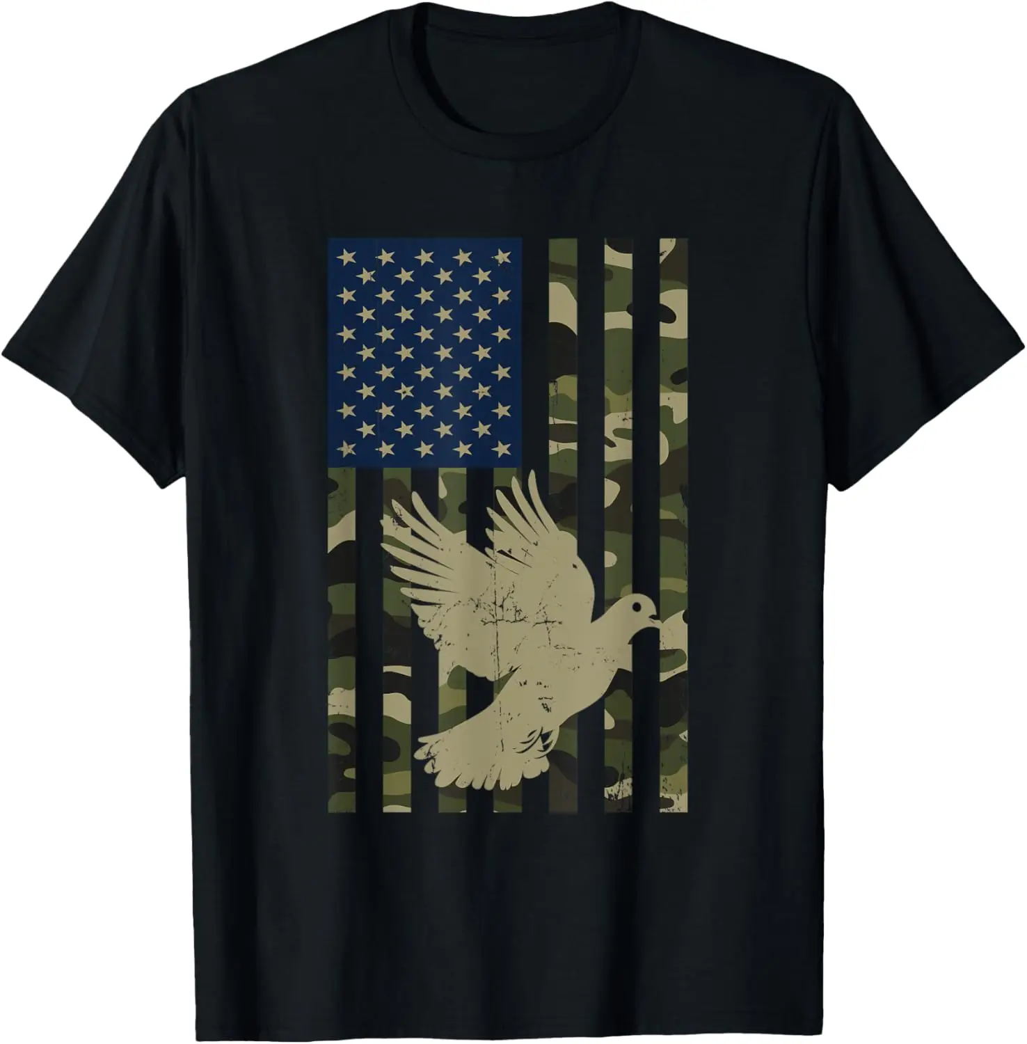 Camo American USA Flag Camouflage Dove Hunting Hunter T-Shirt