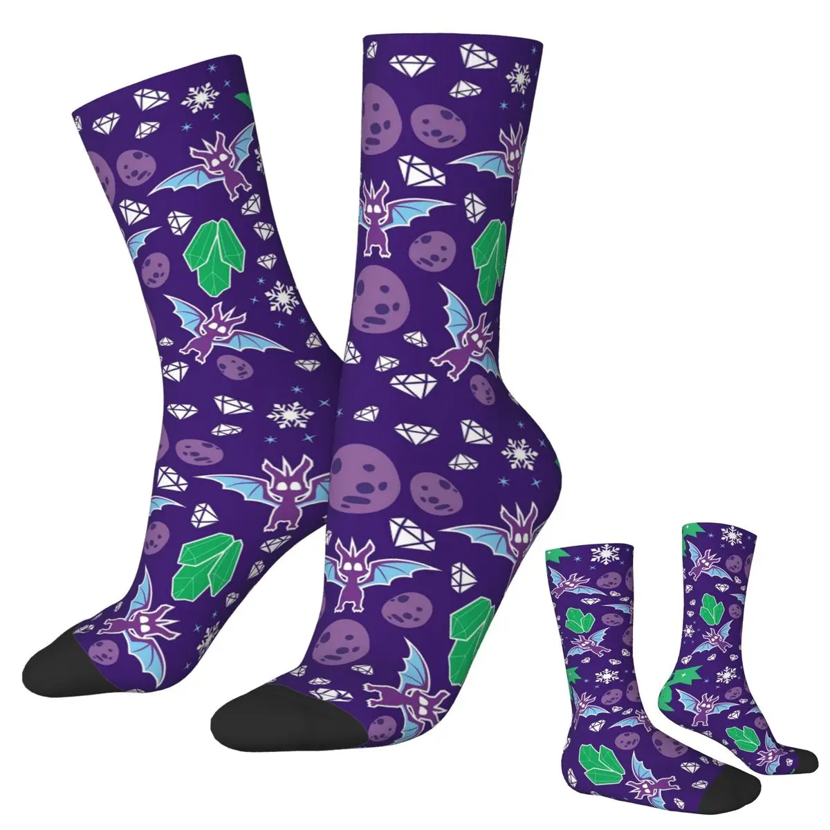 

Ice Spyro Socks Harajuku Super Soft Stockings All Season Long Socks Accessories for Man's Woman's Christmas Gifts