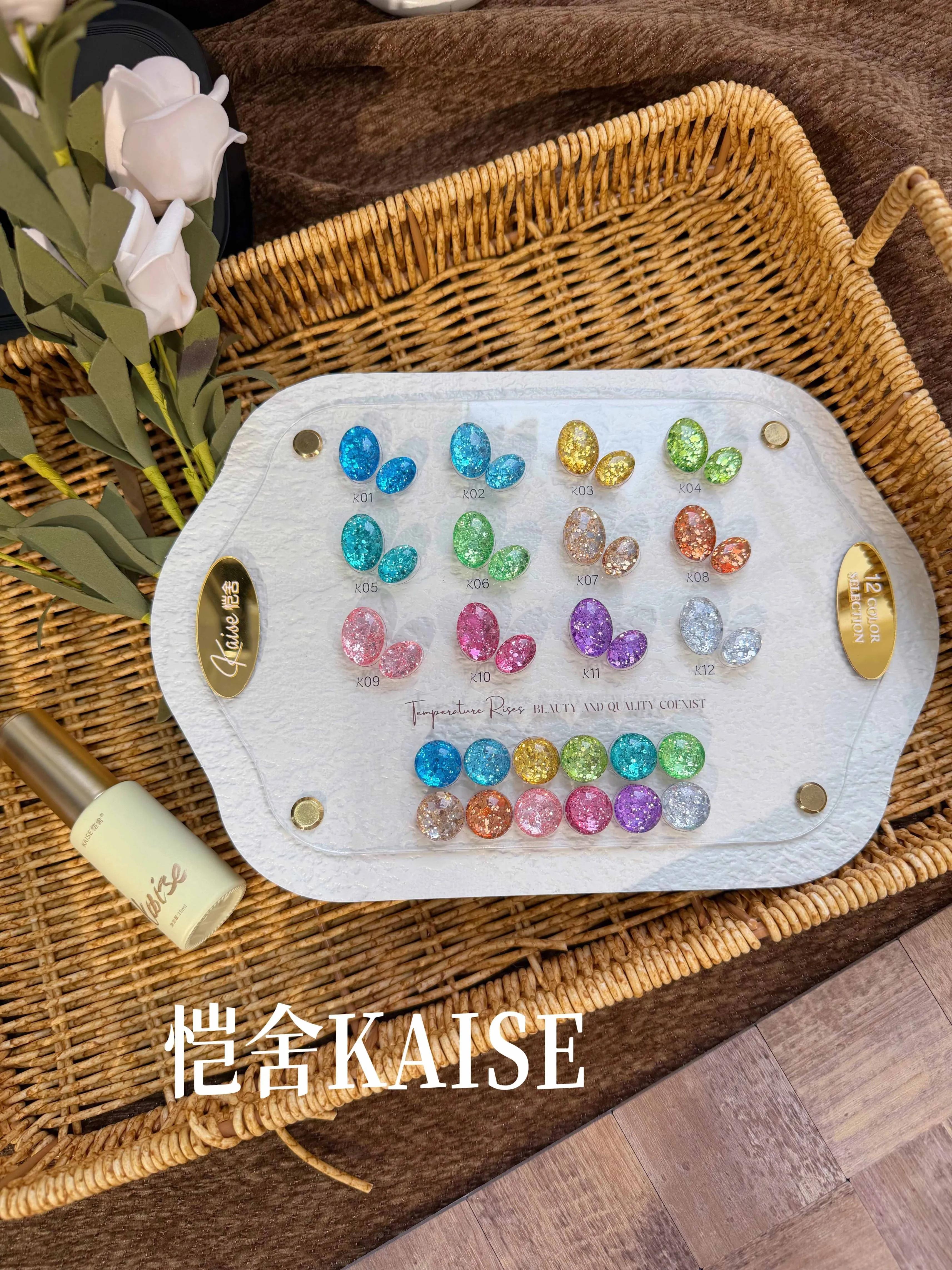 KAISE 12 Colors Multicolor Flash Nail Gel Set 2026 New Fashion Long Lasting HEMA-&TPO-Free Non-Toxic UV Gel for Salon Wholesale