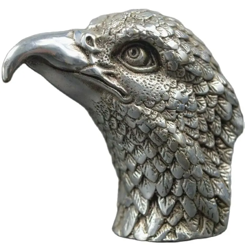 

Decoration Handwork Collectible Miao Silver Carve Eagle Lifelike Statue