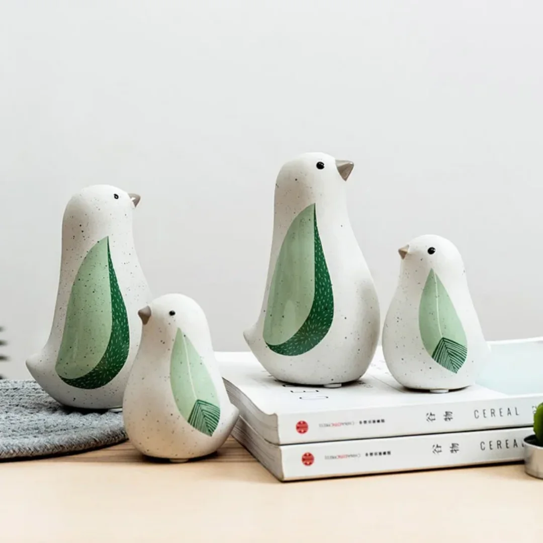 

Cute Little Fresh Animals Ceramic Home Decor Ornaments Living Room Decoration Birds Decorative Figurines Lovable Desk Miniatures
