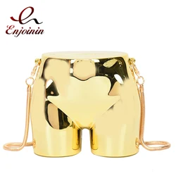 Fun Hip Shape Box Chain Purses and Handbags for Women Fashion Designer Party Clutch Evening Bag Ladies Small Crossbody Bag