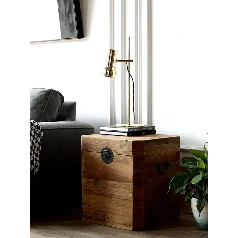 Recycled Wood Latest Designs Side Table for Bedding Room and Living Room ,with Storage Box