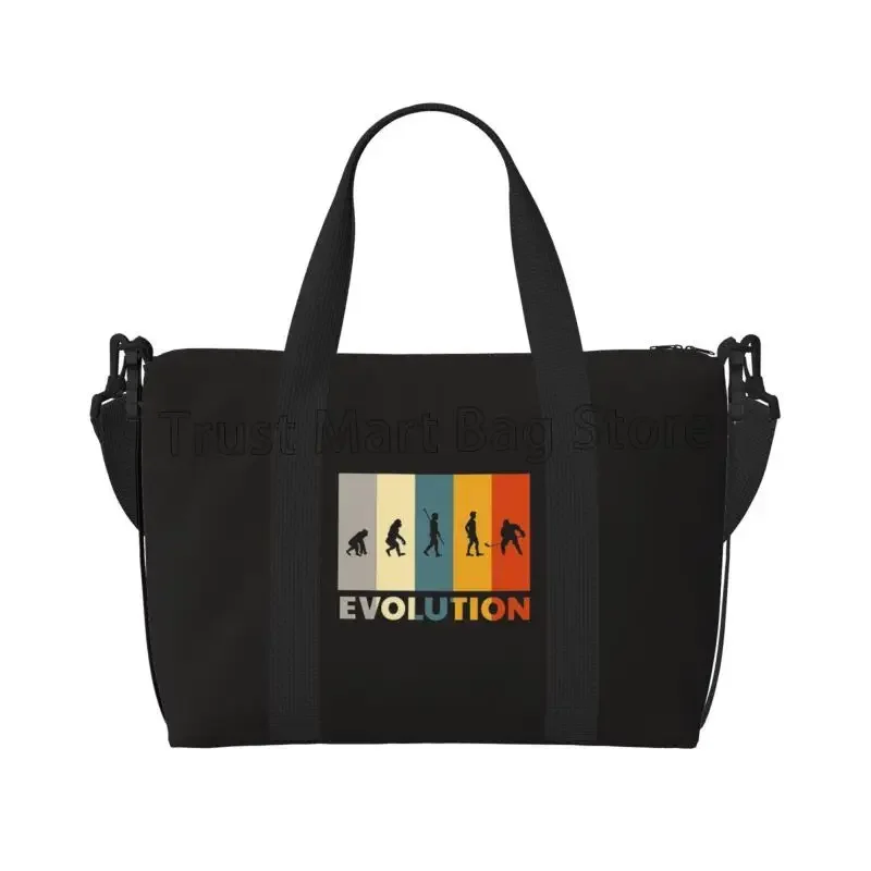 

Evolution Ice Hockey Print Travel Duffel Bag Sport Gym Bags Durable Weekender Overnight Bag Carry on Tote Bags for Sport Gym