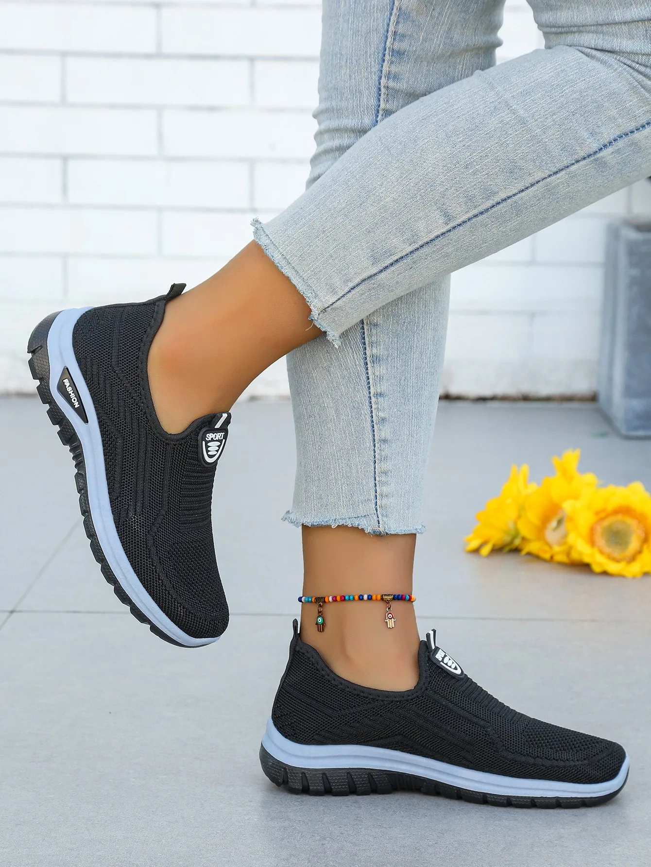 Damen Sommer Neue Atmungsaktive Slip-On Schuhe Weiche Sohle Leichtgewichtig Bequem PVC-Material Freizeitschuhe Einfach zu Tragen – Detail 4
