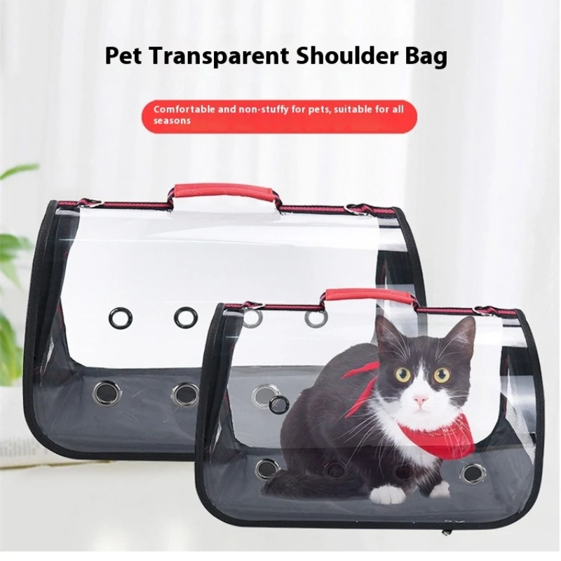 

Foldable Transparent Cat Carrier – Breathable Portable Space Bag for Small Pets" Key Features Highlighted