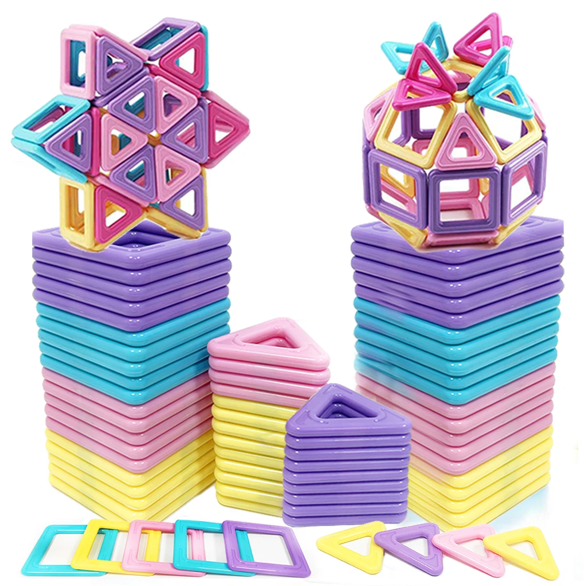 38/62/86PCS Macaron 3D Magnetische Blokken Set Speelgoed Voor Kinderen Jongens Meisjes Educatief Zintuiglijke Gebouw Magneticfor speelgoed Geschenken